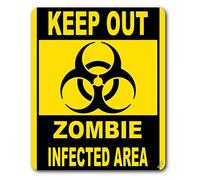 1art1 Zombies Keep Out, Zombie Infected Area Tapis De Souris 23x19 cm