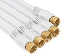 1aTTack Câble coaxial/antenne/Satellite Connecteur F Coaxial mâle vers coaxial Femelle 1,5 m - Câble Satellite Plaqué Or fiche F vers fiche F 85 DB - Lot de 5