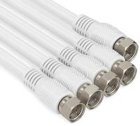 1aTTack Câble coaxial/antenne/Satellite Connecteur F Coaxial mâle vers coaxial Femelle 1,5 m - Câble Satellite Blanc fiche F vers fiche F - 85 DB - Lot de 5