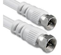1aTTack Câble coaxial/antenne/Satellite Connecteur F Coaxial mâle vers coaxial Femelle 10 mètres - Câble Satellite Blanc fiche F vers fiche F - 75 DB
