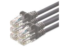 1aTTack câble réseau patch CAT5 UTP avec 2x jeu de fiches RJ45 gris 5 pièces - 1m