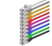 1aTTack CAT5 SFTP câble de raccordement réseau blindé en feuille et tresse avec 2 x jeu de connecteurs RJ45 (10 couleurs, 10 pièces) 2 m