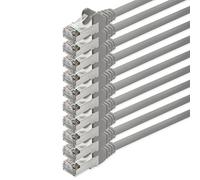 1aTTack CAT5 SFTP câble réseau blindé en feuille et tresse avec 2x jeu de connecteurs RJ45 (10 pièces) 0,5 m gris