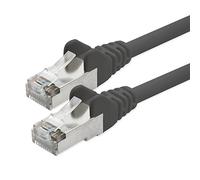 1aTTack CAT5e 2x connecteur RJ45 câble de raccordement réseau FTP blindé par feuille 20m noir