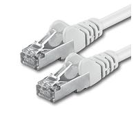 1aTTack CAT5e 2x connecteur RJ45 câble de raccordement réseau FTP blindé par feuille 30m blanc