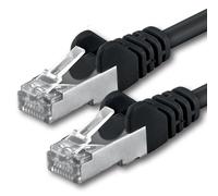 1aTTack CAT5e 2x connecteur RJ45 câble de raccordement réseau FTP blindé par feuille 30m noir