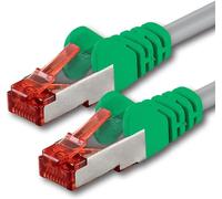 1aTTack CAT6 2x prise RJ45 crossover SSTP PIMF câble de raccordement réseau 10m vert-gris