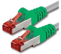 1aTTack CAT6 2x prise RJ45 crossover SSTP PIMF câble de raccordement réseau 10m vert-gris