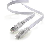 1aTTack.de 0,25 m - blanc - 1 pièce Câble plat CAT.7 Gigabit Ethernet LAN (RJ45) câble réseau câble brut (10Gbit/s) câble d'installation plat mince compatible avec Cat.5 - Cat.5e - Cat.6