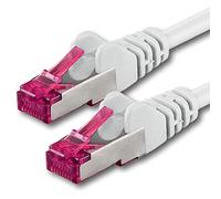 1aTTack.de 0,25 m - blanc - 1 pièce - câble réseau CAT6a (10Gb/s) S-FTP CAT 6a Câble Lanka - certifié GHMT PIMF 500 MHz Cat5 Cat5e Cat6 Cat6a Cat7 pour switch, routeur, modem, Internet
