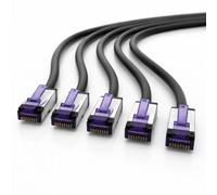 1aTTack.de - 0,25 m - Câble réseau CAT6a Superflex Ethernet Gigabit LAN RJ45 CAT6 A câble patch 10000 Mbit s SFTP PIMF 500 MHz compatible avec CAT6 CAT5 - noir - 5 pièces