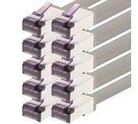 1aTTack.de - 0,25 m - Câble réseau CAT6a Superflex Ethernet Gigabit LAN RJ45 CAT6 A câble patch 10000 Mbit s SFTP PIMF 500 MHz compatible avec CAT6 CAT5 - gris - 10 pièces