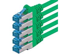 1aTTack.de 0,25 m - CAT6a Cat6 Cat 6 - Câble réseau 10 Gb/s vert - 5 pièces 10 Gb/s SFTP PIMF