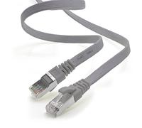 1aTTack.de 0,25 m - gris - 1 pièce Câble plat CAT.7 Gigabit Ethernet LAN (RJ45) câble réseau câble brut (10Gbit/s) câble d'installation plat mince compatible avec Cat.5 - Cat.5e - Cat.6