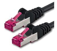 1aTTack.de 0,25 m - noir - 1 pièce - câble réseau CAT6a (10Gb/s) S-FTP CAT 6a Lankacable - certifié GHMT PIMF 500 MHz Cat5 Cat5e Cat6 Cat6a Cat7 pour switch, routeur, modem, Internet