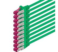 1aTTack.de 0,25 m - vert - 10 pièces - câble réseau CAT6a (10Gb/s) S-FTP CAT 6a Lankacable - certifié GHMT PIMF 500 MHz Cat5 Cat5e Cat6 Cat6a Cat7 pour switch, routeur, modem, Internet