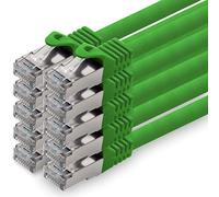 1aTTack.de 0,25m - vert - 10 pièces - Câble Réseau Ethernet Cat.7 Cat 7 10 GB/s SFTP PIMF LSZH - RJ45 Ethernet Switch LAN DSL Routeur Modem
