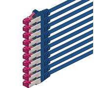 1aTTack.de 0,5 m - bleu - 10 pièces - câble réseau CAT6a (10Gb/s) S-FTP CAT 6a Lankacable - certifié GHMT PIMF 500 MHz Cat5 Cat5e Cat6 Cat6a Cat7 pour switch, routeur, modem, Internet