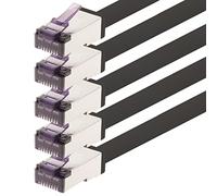1aTTack.de - 0,5 m - Câble réseau CAT6a Superflex Ethernet Gigabit LAN Câble patch RJ45 CAT6 A 10000 Mbit s SFTP PIMF 500 MHz compatible avec CAT6 CAT5 - noir - 5 pièces