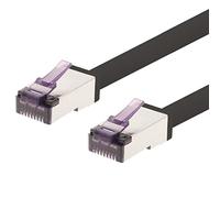 1aTTack.de - 0,5 m - Câble réseau CAT6a Superflex Ethernet Gigabit LAN RJ45 CAT6 A câble patch 10000 Mbit s SFTP PIMF 500 MHz compatible avec CAT6 CAT5 - noir - 1 pièce