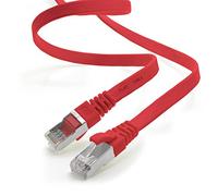 1aTTack.de 0,5 m - rouge - 1 pièce Câble plat CAT.7 Gigabit Ethernet LAN (RJ45) câble réseau câble brut (10Gbit/s) câble d'installation plat mince compatible avec Cat.5 - Cat.5e - Cat.6