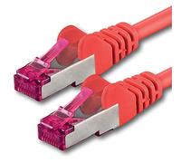 1aTTack.de 0,5 m - rouge - 1 pièce - câble réseau CAT6a (10Gb/s) S-FTP CAT 6a Lankacable - certifié GHMT PIMF 500 MHz Cat5 Cat5e Cat6 Cat6a Cat7 pour switch, routeur, modem, Internet