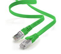 1aTTack.de 0,5 m - vert - 1 pièce Câble plat CAT.7 Gigabit Ethernet LAN (RJ45) câble réseau câble brut (10Gbit/s) câble d'installation plat mince compatible avec Cat.5 - Cat.5e - Cat.6