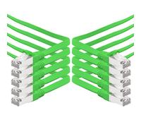 1aTTack.de 0,5 m - vert - 10 pièces Câble plat CAT.7 Gigabit Ethernet LAN (RJ45) câble réseau câble brut (10Gbit/s) câble d'installation plat mince compatible avec Cat.5 - Cat.5e - Cat.6