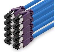 1aTTack.de 0,5m bleu - 10 pièces - CAT.8 Câble réseau 2000 MHz, 40 Gbit/s, 40GBase-T, PoE+ RJ45 AWG24 LSZH