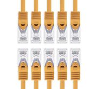 1aTTack.de 0,5m - orange - 10 pièces Câble réseau Cat7 Câble patch SFTP Câble brut Lankabel 10GB/s - 500 MHz assemblé avec 2 fiches RJ45 Cat 6a