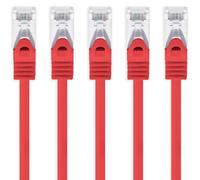 1aTTack.de 0,5m - rouge - 5 pièces câble réseau CAT.7 câble patch Sftp (câble brut) (SET) 10000Mbit/s - 500 MHz assemblé avec 2 fiches RJ45 Cat6a
