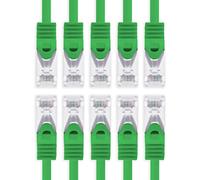 1aTTack.de 0,5m - vert - 10 pièces câble réseau CAT.7 câble patch Sftp (câble brut) (SET) 10000Mbit/s - 500 MHz assemblé avec 2 fiches RJ45 Cat6a