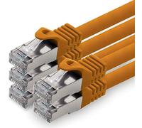1aTTack.de 1,0 m - orange - 5 pièces câble réseau CAT.7 câble patch SFTP PIMF LSZH câble Gigabit Lan câble brut cat7 10 Gb avec connecteur RJ45 Cat6a compatible avec CAT5 CAT6 cat7 cat8
