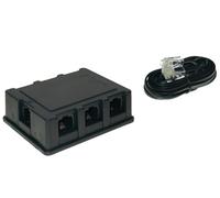 1aTTack.de 1 boîte de distribution RNIS de 3 m à 6 voies avec câble 8/4 3 m, 1 coupleur RJ45 IN, 6 coupleurs RJ45 OUT, contacts plaqués or