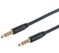 1aTTack.de 1 câble audio TRRS 3,5 mm - Noir - Mini fiche mâle vers mini mâle - Contacts dorés - Connecteurs moulés pour une transmission stable du signal