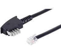 1aTTack.de 1 câble de téléphone plat 3,0 m - Noir TAE-N vers RJ12 6/6 - Compatible avec Philips