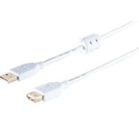 1aTTack.de 1 câble d'extension USB-A, 2.0, ferrite, blanc, 1,8 m - Ce câble USB standard vous permet d'étendre une connexion USB existante, par exemple pour votre souris PC.