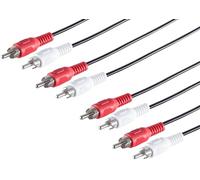 1aTTack.de 1 câble RCA de 1,5 m - 4 fiches RCA vers 4 fiches RCA - Câble de connexion audio stéréo - Connecteurs moulés - Contacts nickelés pour récepteur HiFi AV