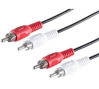1aTTack.de 1 câble RCA de 2,5 m - 2 fiches RCA vers 2 fiches RCA - Câble de connexion audio stéréo - Connecteurs moulés - Contacts nickelés pour amplificateur TV HiFi