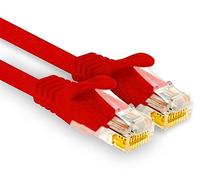 1aTTack.de - 1 câble réseau Cat7 de 1,0 m, Ethernet Cat.7, câble patch Lan et Cat 7 pour une vitesse Internet maximale et connecte tous les appareils avec prise RJ 45 rouge