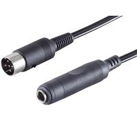 1aTTack.de 1 fiche cube de 0,2 m à 5 broches vers prise jack 6,3 mm - Fiche moulée - Contacts nickelés pour instruments de musique HiFi - Équipement de studio