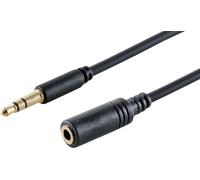 1aTTack.de 1 rallonge audio AUX noire de 1,5 m - Câble fin TRS 3,5 mm avec connecteurs plaqués or - Pour casque, haut-parleurs et autres appareils audio
