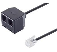 1aTTack.de 1 x 0,1 m - Câble adaptateur Western 8/8 vers 2 prises Western 8/8 avec contacts plaqués or 100 ohms