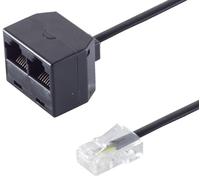 1aTTack.de 1 x 0,1 m - Fiche Western 8/4 vers 2 x prises Western 8/4 RJ45 mâle vers 2 prises RJ45 femelles 100 ohms