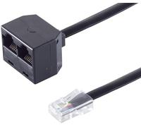 1aTTack.de 1 x 0,1 m - Fiche Western 8/8/2 prises Western 8/8 0,1 m - Fiche RJ45 vers 2 connecteurs RJ45 en cuivre plaqué or noir