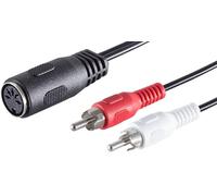 1aTTack.de 1 x 0,2 m 5 broches DIN femelle vers 2 fiches RCA (mono) - Câble adaptateur audio de qualité supérieure - Connecteurs moulés - Contacts nickelés - Parfait pour les installations de musique