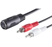 1aTTack.de 1 x 0,2 m 5 broches DIN femelle vers 2 fiches RCA stéréo - Câble adaptateur audio de qualité supérieure - Connecteurs moulés - Contacts nickelés - Parfait pour les installations de musique