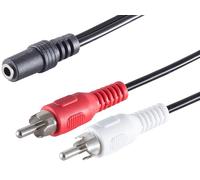 1aTTack.de 1 x 1,5 m - 1,5 m - Noir - Prise jack 3,5 mm stéréo vers 2 fiches RCA - Connecteurs moulés - Contacts nickelés - Idéal pour les connexions audio et vidéo