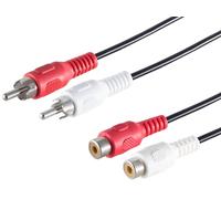 1aTTack.de 1 x 1,5 m - Câble RCA mâle/femelle vers fiche RCA stéréo Câble de connexion audio stéréo Connecteurs moulés Contacts nickelés HiFi TV