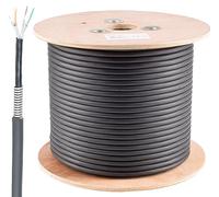 1aTTack.de - 1 X 100m Cat. Câble patch 6A FlexArmor, câble réseau blindé en acier inoxydable roulé U/FTP, gris